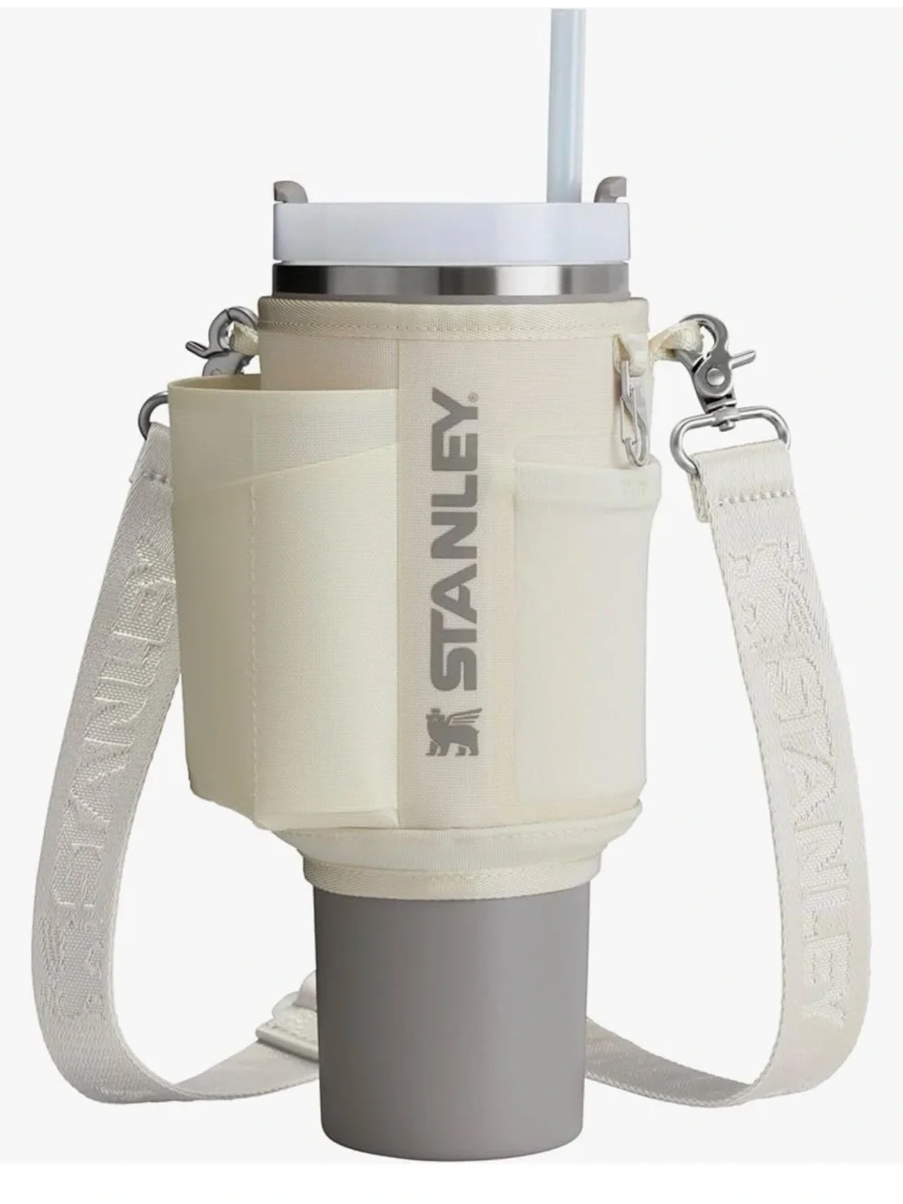 Stanley Cream Insulated Tumbler Sling Carrier with Pockets